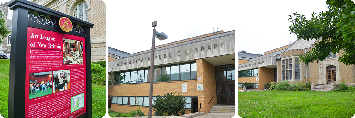 Collage of the library exterior