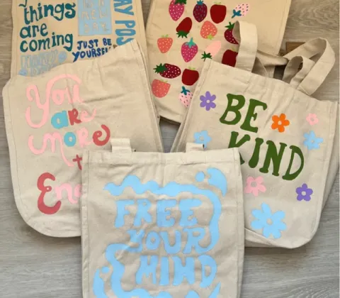 Painted Tote Bags for Adults and Teens