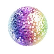 Multicolored disco ball sparkling.