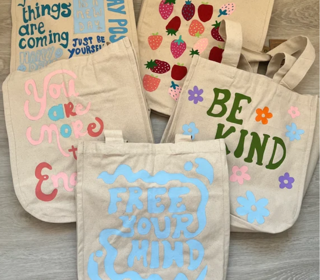 Painted Tote Bags for Adults and Teens